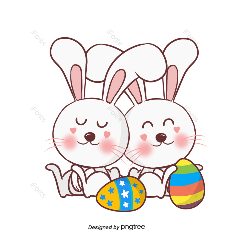 卡通图片,兔子元素,插画PNG,白色免抠素材